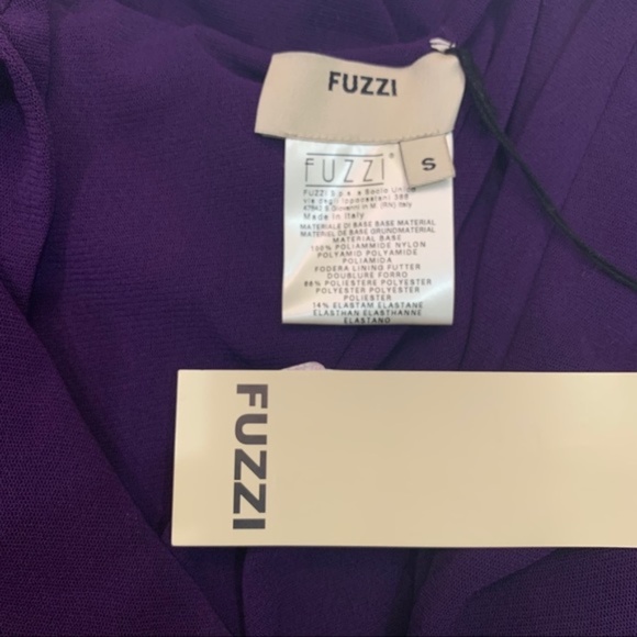 FUZZI V-neck Tulle Body-con Capelet Dress In Viola - Picture 8 of 8